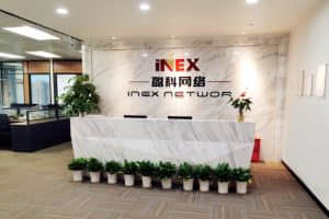 盈科网络公司前台与 INEX 品牌形象墙